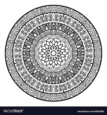 black mandala on doodle style