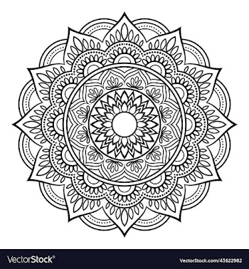 black mandala on doodle style