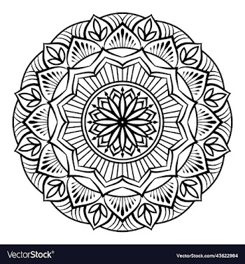 black mandala on doodle style