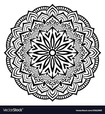 black mandala on doodle style