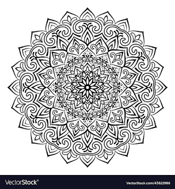 black mandala on doodle style