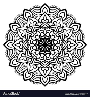 black mandala on doodle style