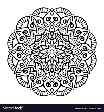 black mandala on doodle style