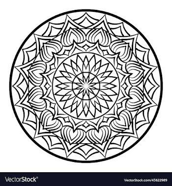 black mandala on doodle style