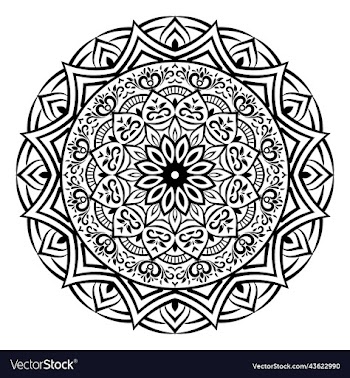 black mandala on doodle style