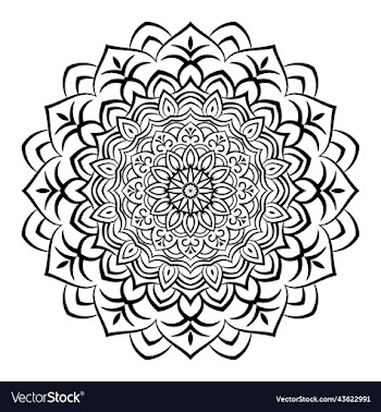 black mandala on doodle style