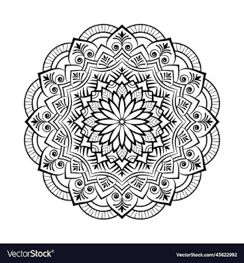 black mandala on doodle style