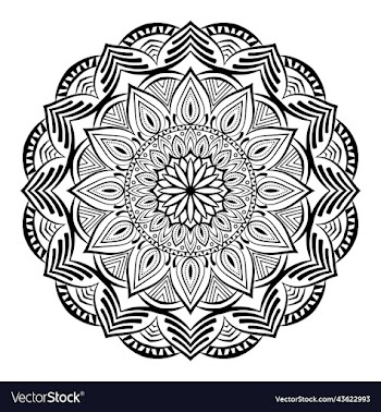 black mandala on doodle style