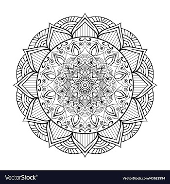 black mandala on doodle style