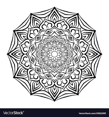 black mandala on doodle style