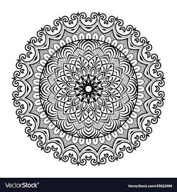 black mandala on doodle style