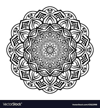 black mandala on doodle style