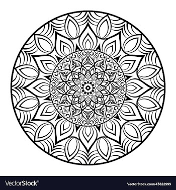 black mandala on doodle style