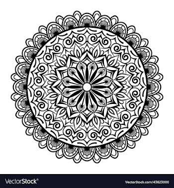 black mandala on doodle style
