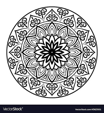 black mandala on doodle style