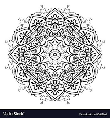 black mandala on doodle style