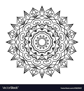 black mandala on doodle style
