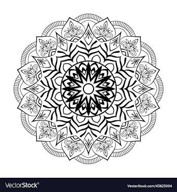 black mandala on doodle style
