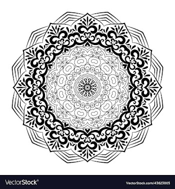 black mandala on doodle style