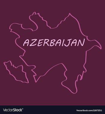 Black map of azerbaijan vector image