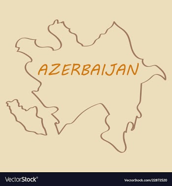 Black map of azerbaijan vector image