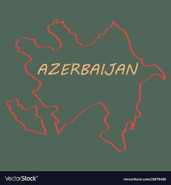 Black map of azerbaijan vector image