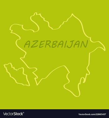 Black map of azerbaijan vector image