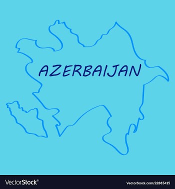 Black map of azerbaijan vector image