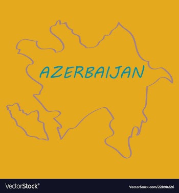 Black map of azerbaijan vector image