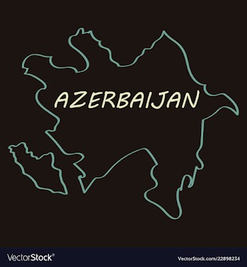 Black map of azerbaijan vector image