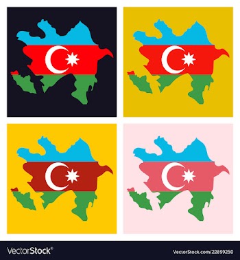 Black map of azerbaijan vector image