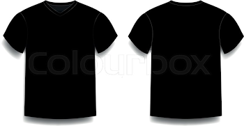 Black men's t-shirt template v-neck ... | Stock vector | Colourbox