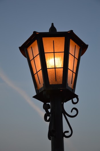 Black Metal Frame Lamp Post