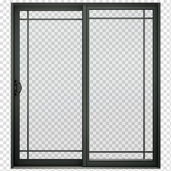 Black metal framed glass window, Window Sliding glass door Stained glass, aluminum transparent background PNG clipart