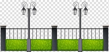 Black metal gate , Fence Chain-link fencing Gate , street light transparent background PNG clipart