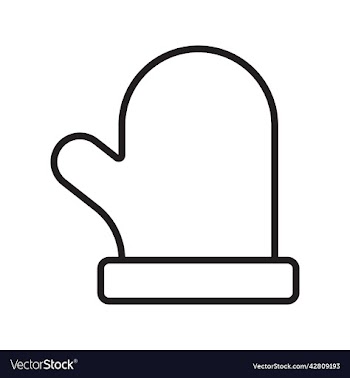 black mitten line art icon