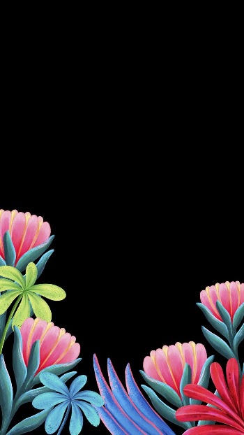Black mobile wallpaper, tropical flowers | Free Photo Illustration - rawpixel