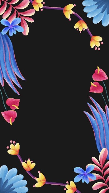 Black mobile wallpaper, tropical flowers | Free Photo Illustration - rawpixel