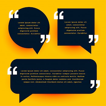 Black modern quotes template in chat bubble style Free Vector