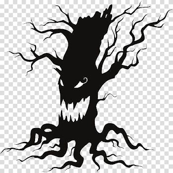 Black monster tree illustration, The Halloween Tree Wall decal , Halloween Tree File transparent background PNG clipart