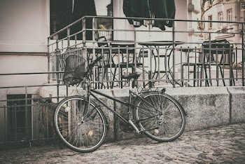 Black Mountain Bike Parked Near Building