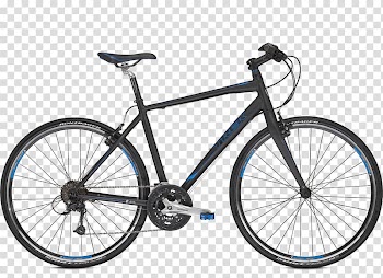 Black mountain bike, Trek Bicycle Corporation Bicycle frame Cycling Crankset, Bicycle transparent background PNG clipart