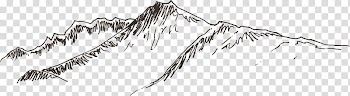 Black mountain sketch, Landscape Graphics Line Drawing Illustration, hand-drawn line mountains transparent background PNG clipart
