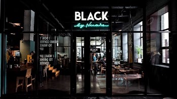 Black neon light signage