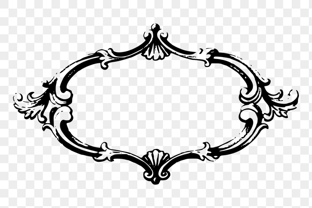 Black ornament png frame, vintage | Free PNG - rawpixel
