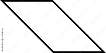 Black outline parallelogram icon