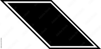 Black outlined parallelogram icon
