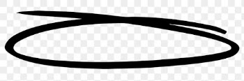 Black oval brush frame png sticker