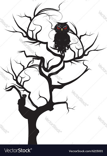 Black Owl2 vector image
