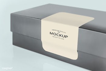 Black packaging paper box mockup | Free stock psd mockup - 532011